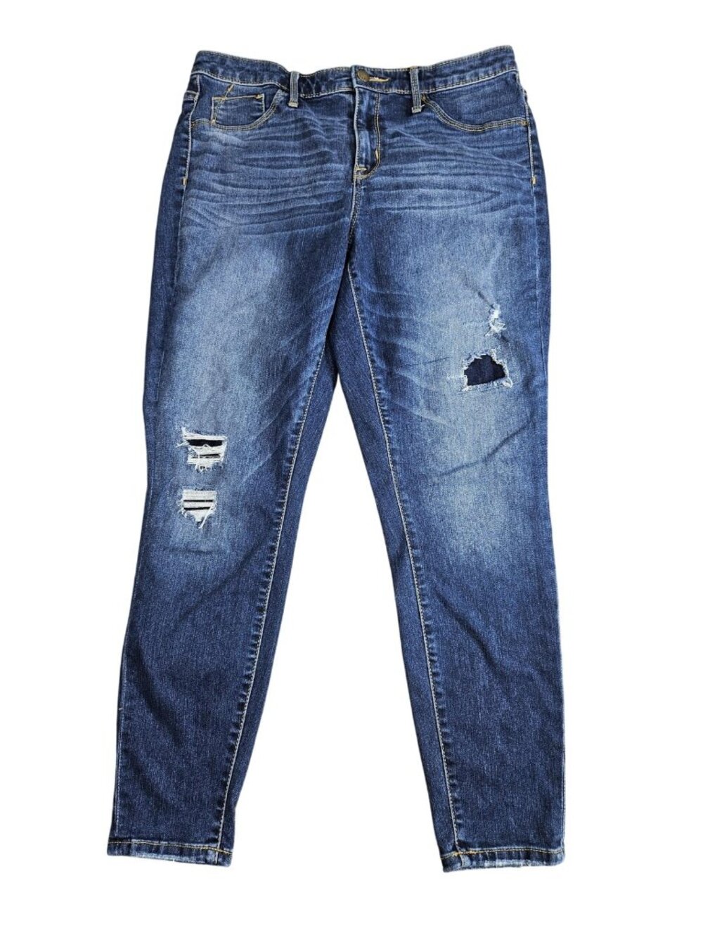 Mossimo High Rise Jegging Jeans Womens 10/30R Blue Distressed Stretch Denim